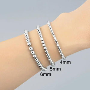 10Pcs Dainty Plated Ball Beaded Elastic Bracelets