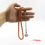 Arabic 33 Resin Beads EID ADHA Muslim Rosary Islamic Orange Bracelet