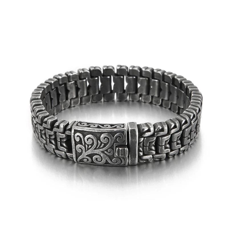 16mm Punk Rock Chain Bracelet Stainless Steel 316L Bike Biker Jewelry