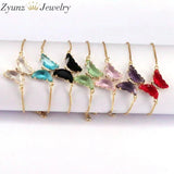 Crystal Butterfly Bracelet Copper Chain Charm Bracelets for Women Girls