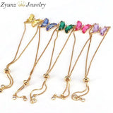 Crystal Butterfly Bracelet Copper Chain Charm Bracelets for Women Girls