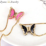 Crystal Butterfly Bracelet Copper Chain Charm Bracelets for Women Girls