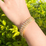 CZ Round Tennis Bracelet Women Plated Wedding Bridal Party Jewelry