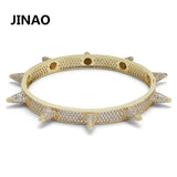 Iced Out Bling Hip Hop Spike Bangles Rose Silver Rivet Bracelets