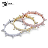 Iced Out Bling Hip Hop Spike Bangles Rose Silver Rivet Bracelets