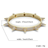 Iced Out Bling Hip Hop Spike Bangles Rose Silver Rivet Bracelets