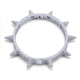Iced Out Bling Hip Hop Spike Bangles Rose Silver Rivet Bracelets