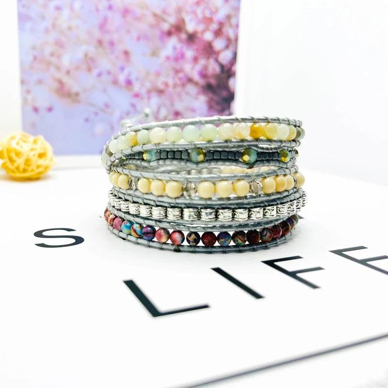 Multicolored King Stone Beaded Winding Bracelet