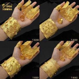 Indian 24k Plated Bangles With Ring For Women
