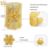 Indian 24k Plated Bangles With Ring For Women