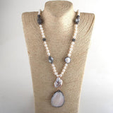Boho Pearl Beaded Bracelet Set with Freshwater Pearls - 5pc Set