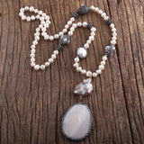 Boho Pearl Beaded Bracelet Set with Freshwater Pearls - 5pc Set