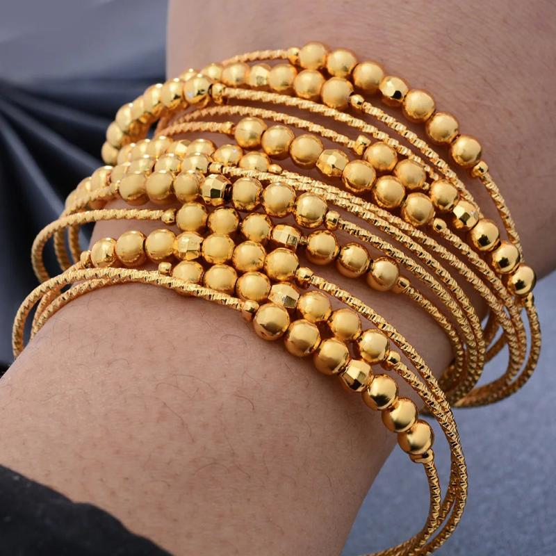 Indian Bead Bangles Set, Africa Bracelets for Women, Birthday Jewelry