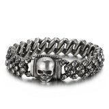 Ghost Head Bone Bracelet Stainless Steel 316L Cuban Chain