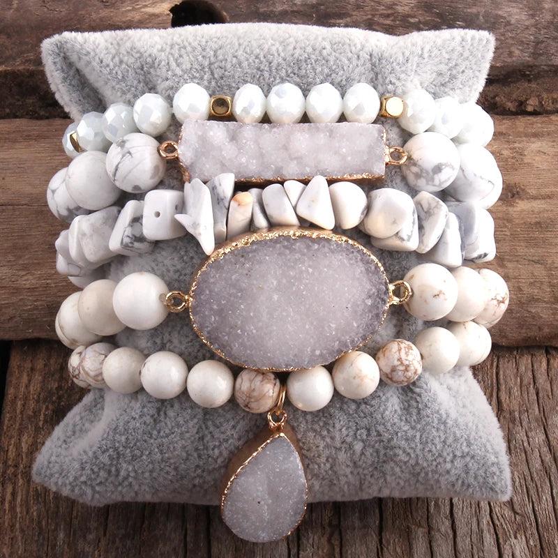 Bohemian Beaded Stones Bracelet 5pc Sets for Women