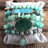 Bohemian Beaded Stones Bracelet 5pc Sets for Women