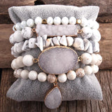 Bohemian Beaded Stones Bracelet 5pc Sets for Women