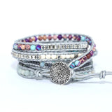 Romantic Leather Wrap Bracelets Nautural Stone Turquoise Multilayers