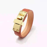 Steel Titanium Punk Leather Bracelet
