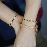 Rainbow CZ Tennis Link Chain Iced Out Bling Bracelet
