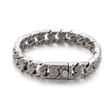 Vintage Totem Pattern Cuban Chain Men Bracelet Stainless Steel Punk Wristband