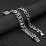 Vintage Totem Pattern Cuban Chain Men Bracelet Stainless Steel Punk Wristband