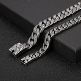 Vintage Totem Pattern Cuban Chain Men Bracelet Stainless Steel Punk Wristband