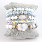 Boho Beaded Bracelet 5pc Stack Bangle Set for Women