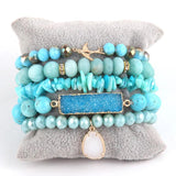 Boho Beaded Bracelet 5pc Stack Bangle Set for Women