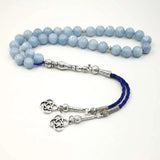 Natural Aquamarines Stone Tasbih Bracelets Man's Misbaha Special Gift for Muslim
