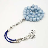 Natural Aquamarines Stone Tasbih Bracelets Man's Misbaha Special Gift for Muslim