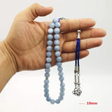 Natural Aquamarines Stone Tasbih Bracelets Man's Misbaha Special Gift for Muslim