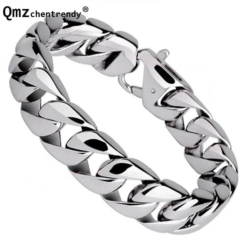 Titanium Steel Men Bracelets Punk Bangle High Polished Wristbands