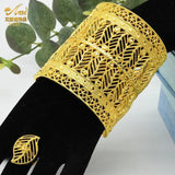 Dubai Bangle With Ring For Women African Plated Cuff Bracelet