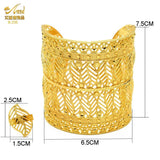 Dubai Bangle With Ring For Women African Plated Cuff Bracelet