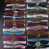 Vintage Braided Leather Bracelets Mix Style Jewelry Lot