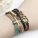 Vintage Braided Leather Bracelets Mix Style Jewelry Lot