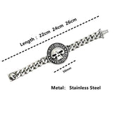 Stainless Steel Big Skull Biker Bracelet