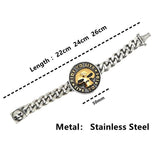 Stainless Steel Big Skull Biker Bracelet