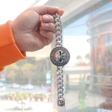 Stainless Steel Big Skull Biker Bracelet