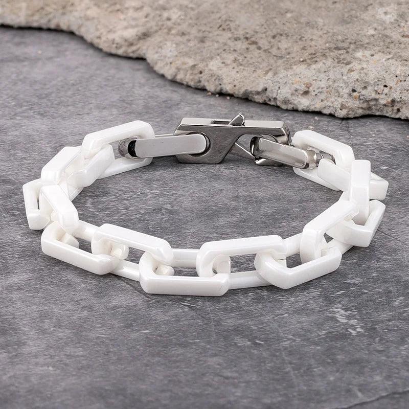 Men Stainless Steel Chain Link Bracelet Punk Motorcycle Accessories