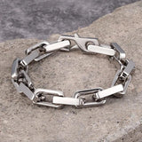 Men Stainless Steel Chain Link Bracelet Punk Motorcycle Accessories