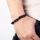 Men Stainless Steel Chain Link Bracelet Punk Motorcycle Accessories