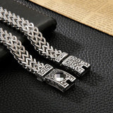 11mm Vintage Button Bracelet Men's Punk Rock Mesh Linking Chain Bracelet