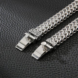 11mm Vintage Button Bracelet Men's Punk Rock Mesh Linking Chain Bracelet