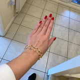 Vintage CZ Square Link Chain Bracelet for Women