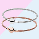 Moments Mesh Bracelet Ball Clasp S925 Sterling Silver Rose Plated Blend