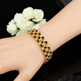 Yellow Plated Wedding Bracelet with Big Cubic Zirconia