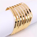 70MM Stainless Steel Bangle Set - 7pcs High Bangle