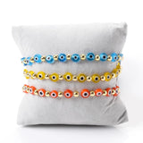 10Pcs Colorful Eyes Charm Bracelets Resin Beads Elastic Jewelry